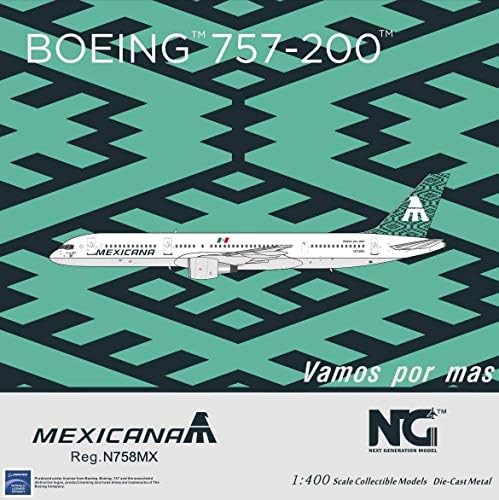 NGM53162 1: 400 ng Modelo Mexicana B757-200 Reg N758MX
