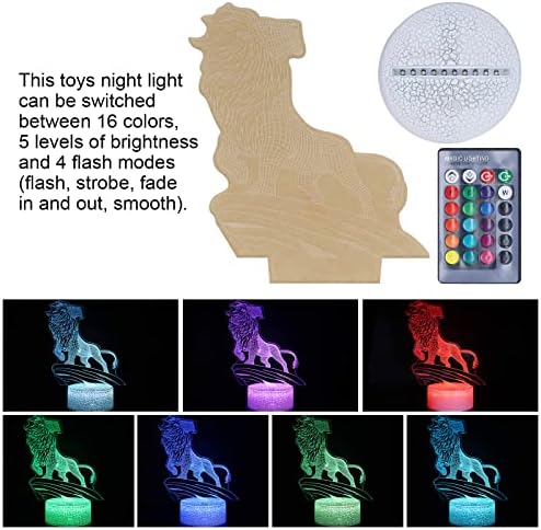 Lâmpada noturna de Shanrya 3d, 16 cores 5 níveis de ilusão de ilusão de ilusão Night Light 4 Flash