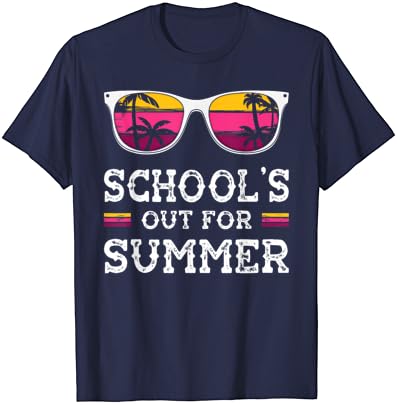 Vintage Last Day of School Schools Out para T-shirt de professores de verão