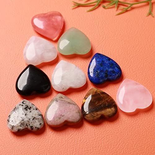 Wamengjea 10 pcs de 1 caixa 0,8 polegadas amor natural amor gemas em forma de coração conjunto de pedras de