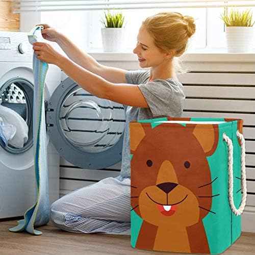 Animal engraçado Urso de lavanderia grande cesto de armazenamento colapsável para quarto berçário bebê