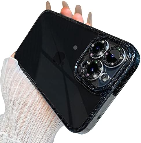 MINSCOSE Compatível com o iPhone 13 Pro Max Case 6.7 '', protetores de lentes de câmera de diamante brilhante