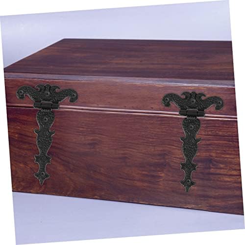 UPKOCH 4PCS Caixa de dobradiça vintage Acessórios de mala de dobradiças para caixa de madeira acessórios