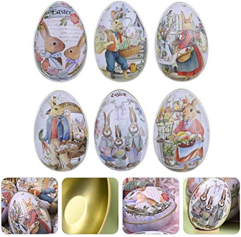 Nuobesty Baby Gifts Caixa de lata de ovo de Páscoa Metal Metal Easter Easter Ovos de frango vazios Ovos de