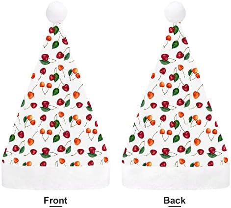 Cherry Berries Aquarela chapéu de natal chapéu Papai Noel Hats de Natal engraçados Chapéus de festa para mulheres/homens