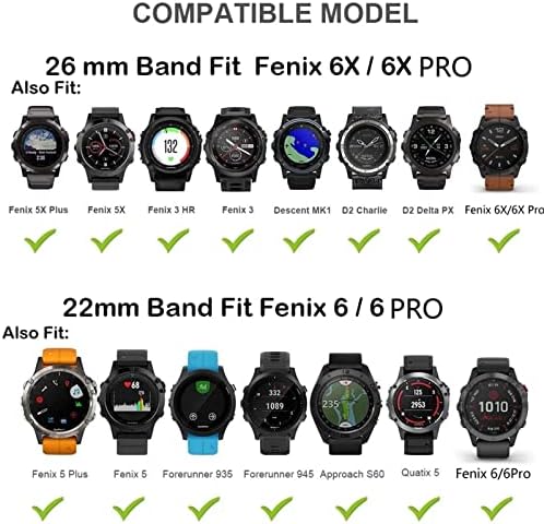 EEOM 22mm Watch Band tiras para Garmin Fenix ​​6S 6SPro Relógio Quick Lanke Silicone Easy Fit Wrist Bands