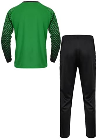 Hansber Youth Boys Football Tracksuit de futebol Jersey Jersey Uniforme Camisa de goleiro acolchoada com calças