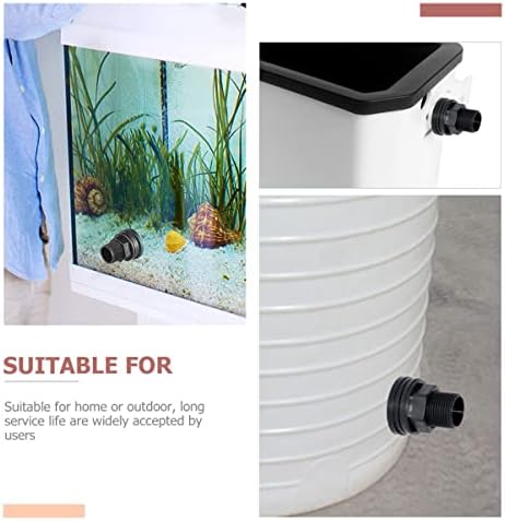 Yarnow 20 pcs tubos de jardim rosqueados de rosca dupla conector de tanque de tanque duplo acessório de antepara água preto encaixe aquários de chuva barris barris conectores de adaptadores de aquário