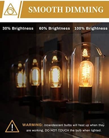 Bulbos de Edison, lâmpadas Doresshop Vintage Edison Bulbos de 40 watts, lâmpadas incandescentes, T45,