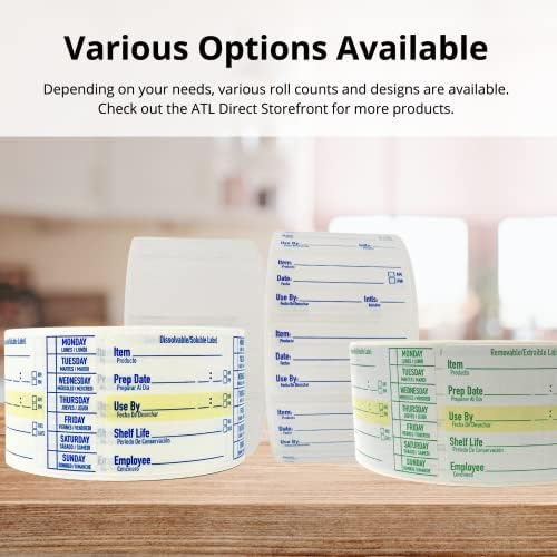 Etiquetas diretas ATL para recipientes de alimentos 2x3, 1000 etiquetas de alimentos, etiquetas de