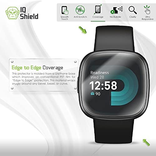 Protetor de tela do IQ Shield compatível com Fitbit Versa 4 Anti-Bubble Clear Film