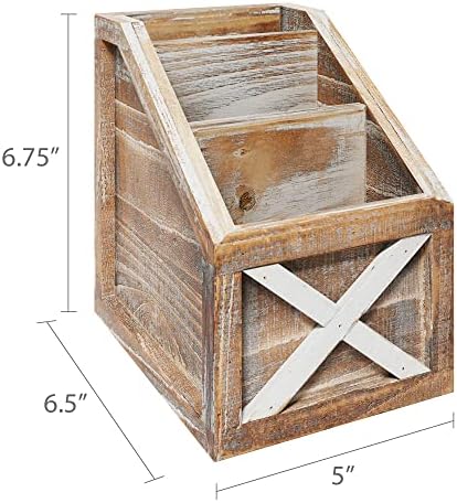 Barnyard projeta o organizador de mesa de madeira vintage rústico controles remotos de comprimidos de quadro