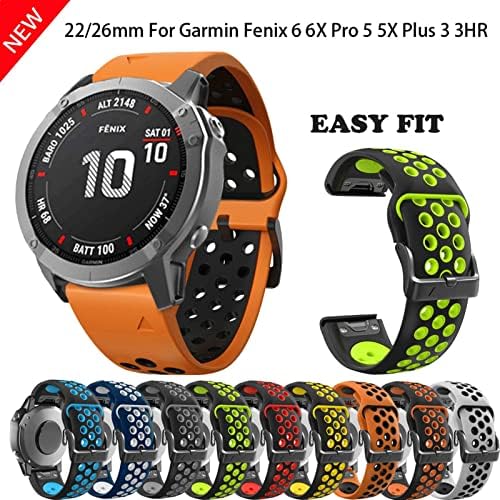 Fehauk Sport Silicone Watch Band para Garmin Fenix ​​7x 7 6x 6 Pro 5x 5plus S60 935 RELUMAÇÃO RÁPIDA 22 26mm