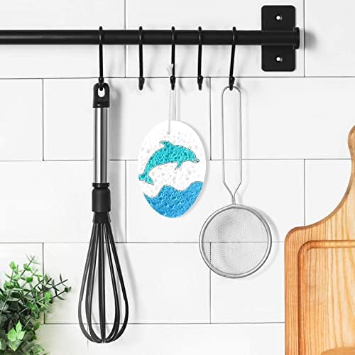 Alaza Dolphin Design Animal Arte moderna esponjas naturais Esponja de celulares de cozinha para pratos lavando