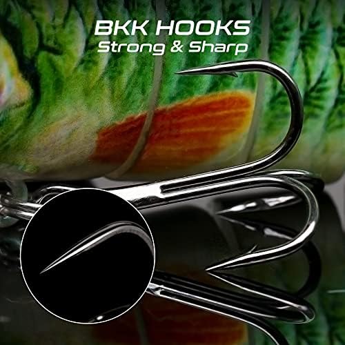 Basskiller Bass Lure Freshwater Kit, atração de pesca segmentada com ganchos BKK, articulações