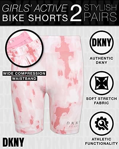 Shorts ativos de garotas dkny - shorts de bicicleta de pacote de 2 pacote - sob a dança de vestido