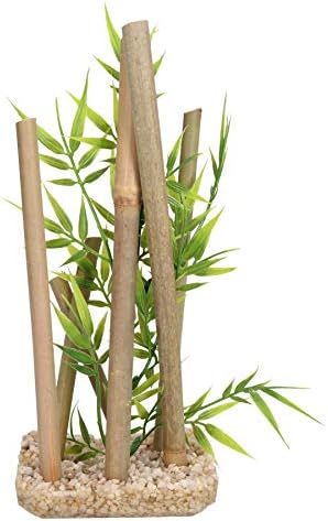 AB TOOLS Aquático Decoração de Bambu Bambu Médio Ornamento de peixe 9x11x25cm