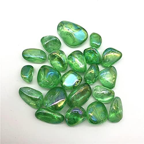 ZYM116 100G Green Titanium Aura Eletroplating Cristal Crystal Tell Stones Curando Pedras e Minerais de Minerais