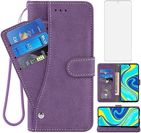 Compatível com Xiaomi Redmi Note 9S/9 Pro 4G Caixa da carteira e do protetor de tela de vidro temperado Flipt
