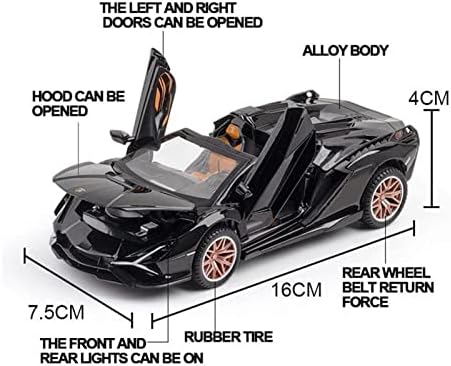 Modelo de carro em escala para Lambo Sian Roadster Alloy Diecast Car Modelo Super Sports Sports Car 3