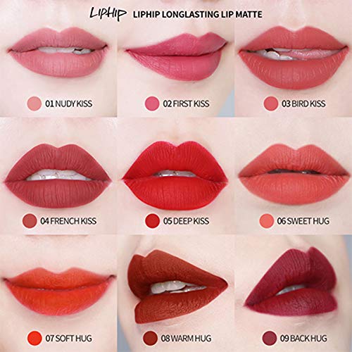Liphip Lip Matte Liquid Lipstick, tonalidade dos lábios superestray com uma cor altamente pigmentada,