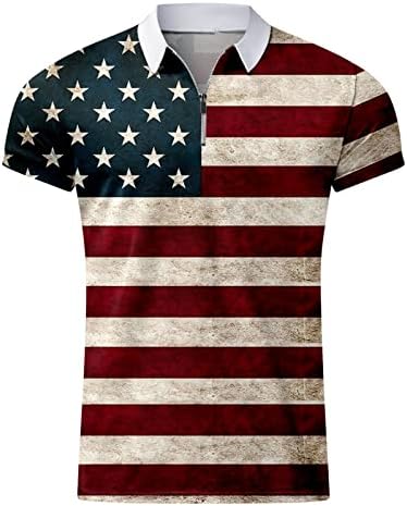 Ruiruilico American Flag Polo Camisetas para homens 4 de julho Patriótico camisetas de verão Casual