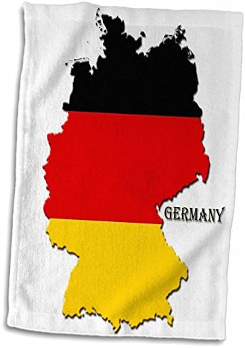 3drose Sandy Mertens Flags of the World - Bandeira da Alemanha no mapa - toalhas