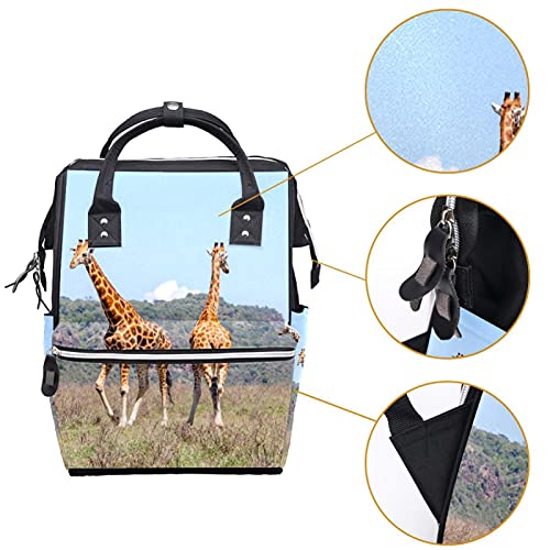 Bolsas de fraldas de girafas Mochila Mummy Backpack de grande capacidade Bolsa de enfermagem de bolsa de