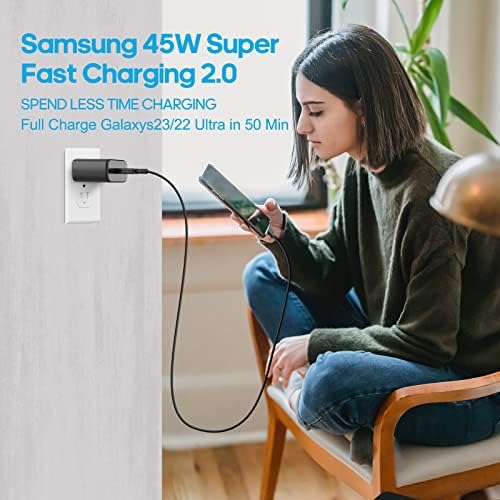 Carregador Samsung Super Fast, 45W USB -C Carregador de parede de carregamento super rápido - carregador
