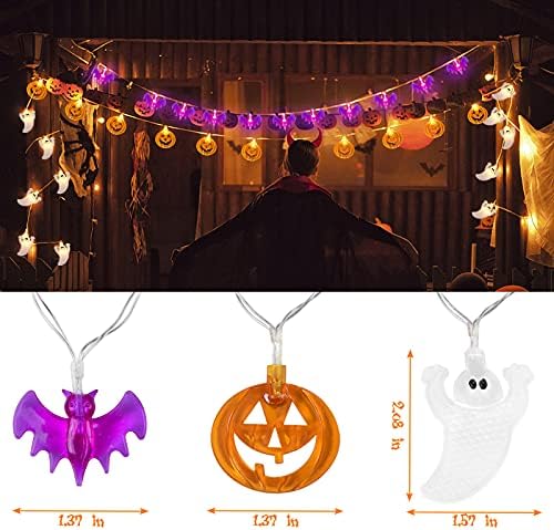 Luzes de decoração de Halloween, luzes de corda de Halloween Ygaohf, 15 pés 30 LUZES DE BATERIA