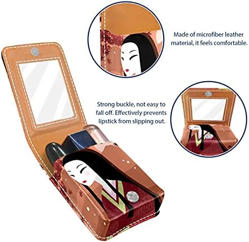 Caixa de batom com espelho Japonês Mulher Lip Gloss Selder portátil Lipstick Storage Box Travel Saco de maquiagem
