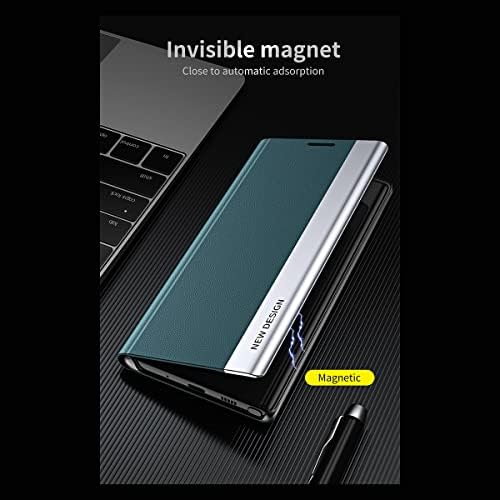 Capa de capa de telefone Compatível com iPhone XR Magnetic Translúcido Caso de Coloque de Couro