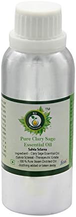 Clary Sage Oil Essential Oil | Salvia Sclarea | Clary Sage Oil | Óleo Puro de Clary Sage | para difusor | Não diluído | puro natural | Vapor destilado | Grau terapêutico | 630ml | 21oz por r v essencial