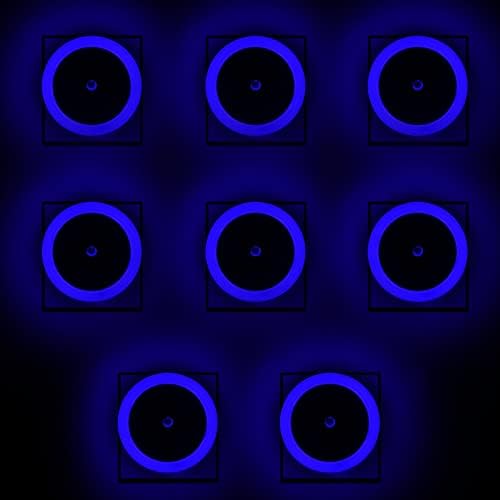 Riakrum 8 Pacote Luzes noturnas azuis Plugue o crepúsculo de parede para o Sensor Automático Automático,