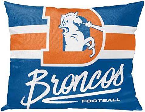 Northwest NFL Denver Broncos Pillow decorativo nostálgicos orgulhosos, cores da equipe, 15 x 12