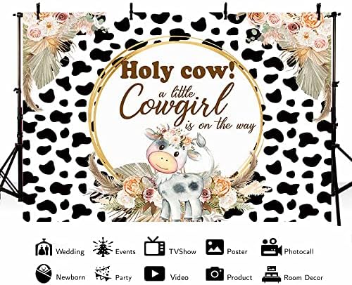Mehofond 7x5ft Cowgirl Baby Churcrop Borydrop Cow Gênero Revelar Fundo fotográfico para meninas