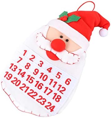 Besportble Adorável Papai Noel Design Countdown Calendário de Natal Ornamento Ornamento de Advento Decorações