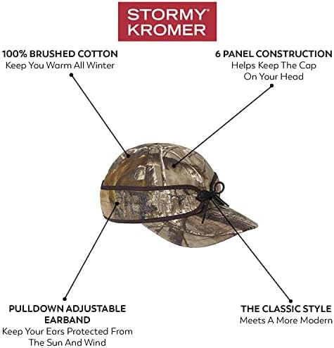 Stormy Kromer, o boné de campo - boné de beisebol masculino com banda de ouvido para proteção solar e vento,