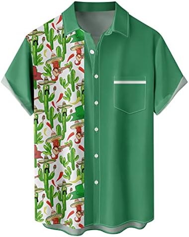 Camisas de praia de verão bmisEgm para homens camisas impressas de manga curta para baixo camisa da praia para