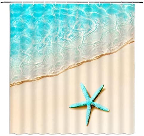 KKIAYY CURNA DE TELHO DE PRAIA Ocean Starfish Seashell Dell Náutico Turquoise Costeira Sea Areia Verão