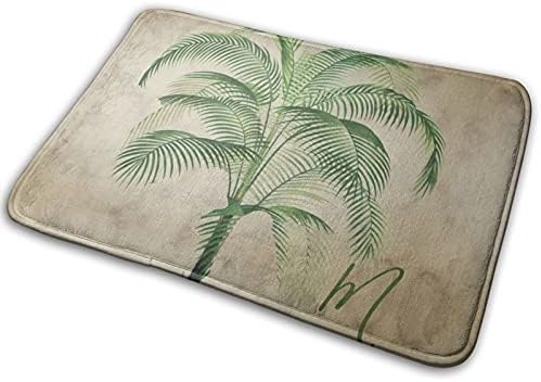 Tapete de banho vintage tropical de palmeira, tapetes de piso absorvente macio, tapete de banheiro,