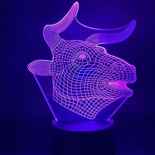 Jinnwell 3D ovelha de ovelha noturna lâmpada leve ilusão noite 7 cor alterações de toque Touch