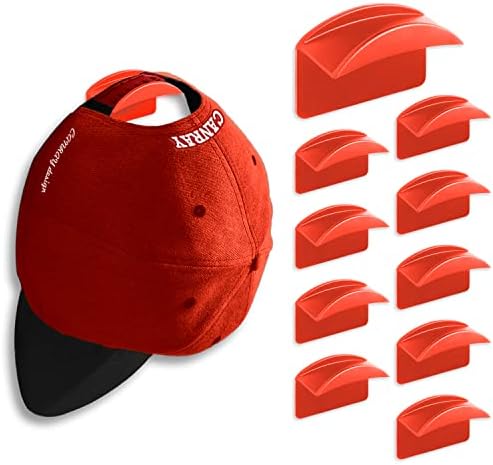 Ganchos de chapéu CANRAY para bonés de beisebol - racks de chapéus adesivos para parede, suporte do organizador de capitalização | Sem perfuração | Fique no | 10-pacote