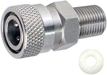 HMKUGO 1/8 NPT Male a 8mm Feminino Adaptador de conector de interno rápido fêmea, aço inoxidável, Paintball de encaixe de pcp acessórios com vedação O-ring