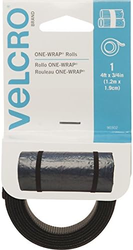 Velcro Brand 90302 tiras únicas, 4 pés por 3/4 polegadas, preto