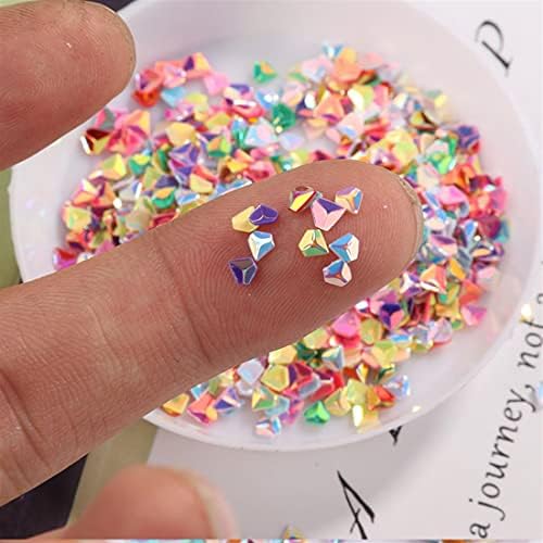 Lantejoulas de formato de diamante de 3 mm Cores misturadas Triângulo 3D PAILLETtes de festas, artes de unhas