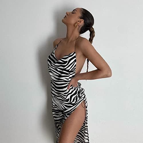 Xinghaikuajing nova zebra impressão sexy vestido sem costas para o verão 2021 s zebrapattern