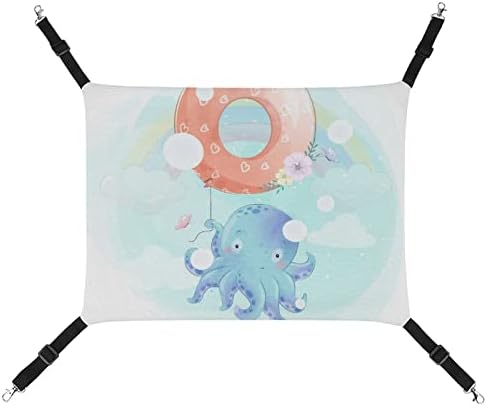 PET Hammock Octopus Cat Bed Bed com tiras ajustáveis ​​e ganchos de metal 16,9 x13