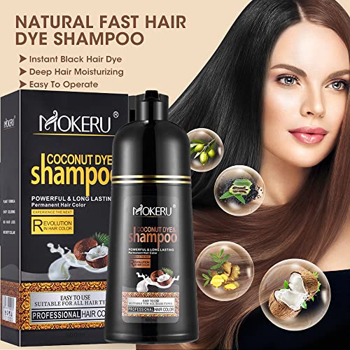 Mokeru Clear Brown Cabelo de coco Shampoo Shampoo de cabelo para cabelos grisalhos Cobertura de cabelo instantânea