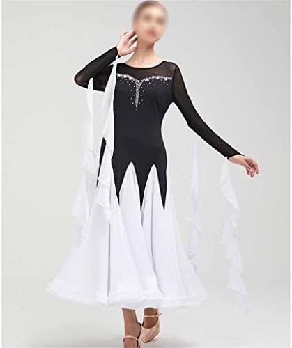 Zlxdp retalhos de retalhos de baile de dança feminino vestido de valsa de valsa danças de baile vestido